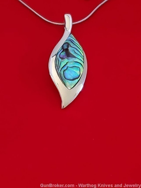 925 Sterling Silver & Abalone Necklace Set. S38.*REDUCED*-img-1