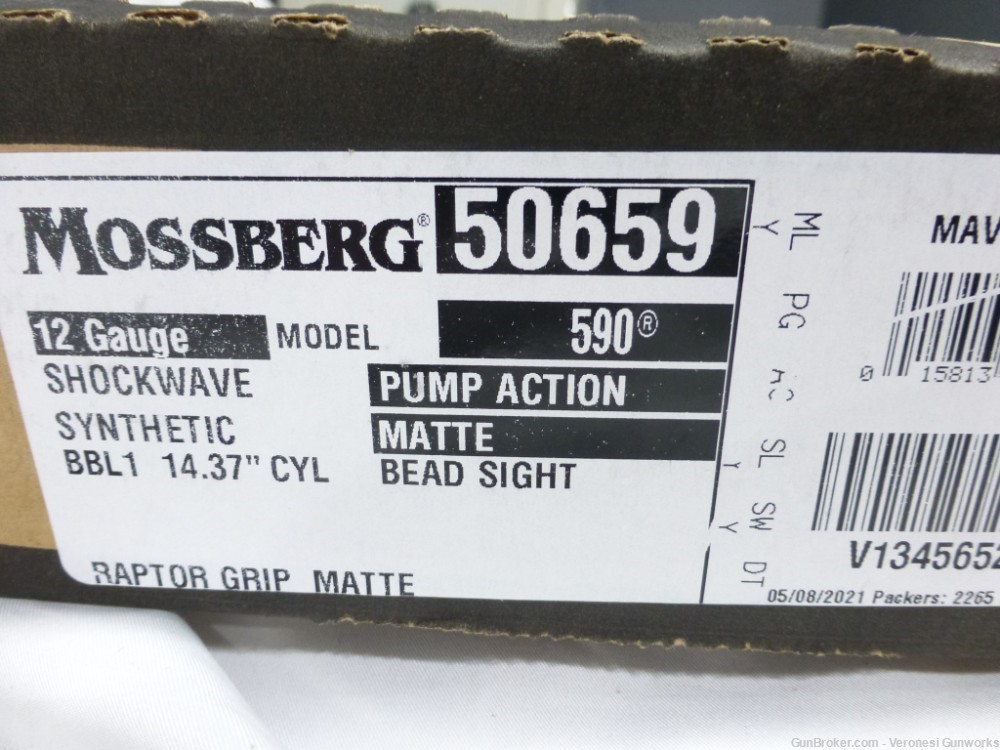 NIB 21+ Mossberg 590 Shockwave 12GA Pump Raptor Grip 14" Bead Sight 50659-img-10