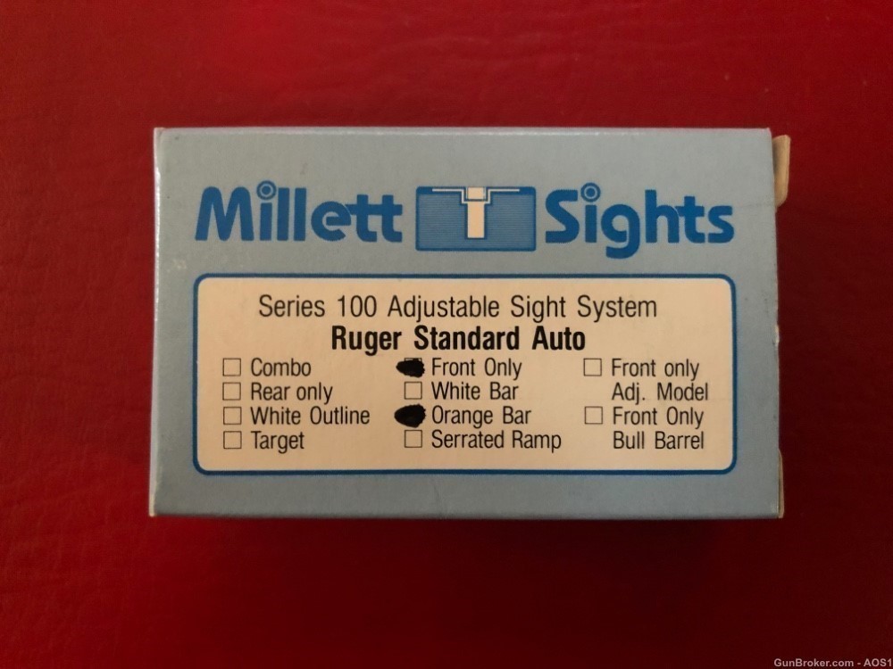 Millett Series 100 Orange Bar Front Sight Ruger Standard Auto RS22008-img-2