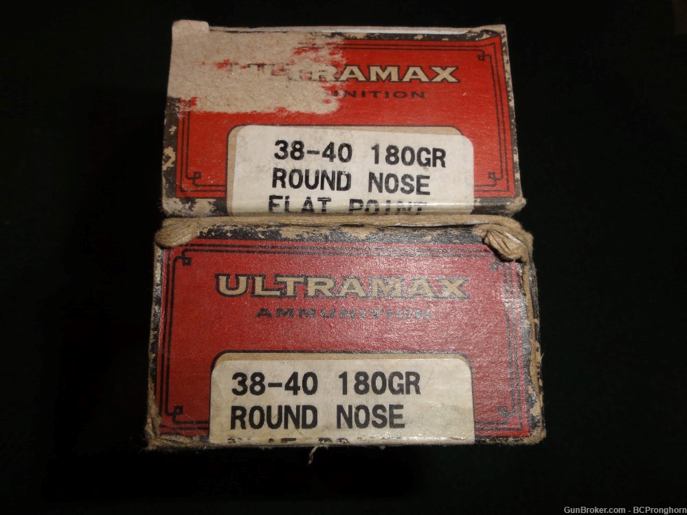 76 Rnds Factory Ultramax Ammo for .38-40 WCF, 180 gr RN Lead-img-1