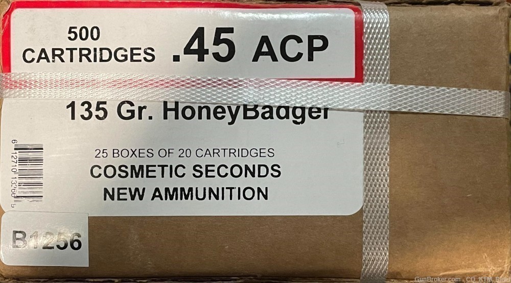 Black Hills .45 ACP 135gr HoneyBadger Sealed Case of 500 Rounds-img-0