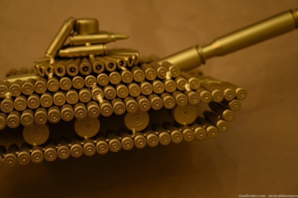 Hand made tank from ammo brass 7.62x39, 50 cal etc. Inert ammo made. AK AR-img-8