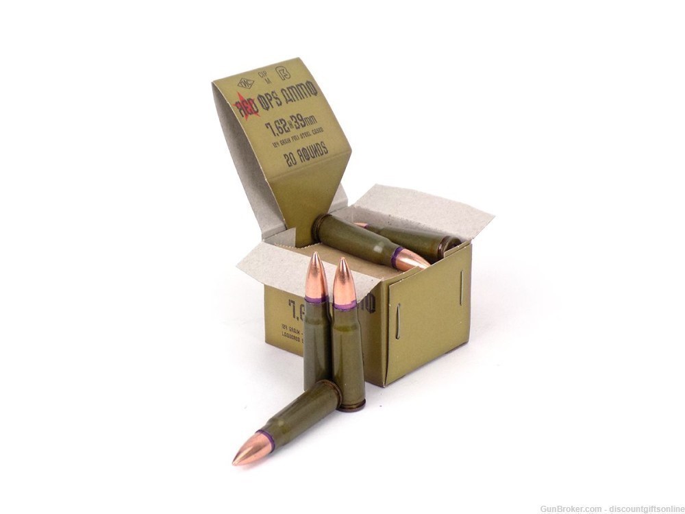 Red Ops Ammo 7.62x39 124 Grain FMJ Box of 20 Rounds-img-1