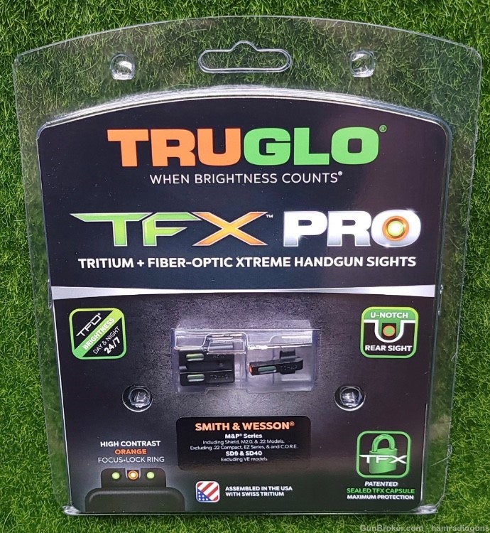 TruGlo TFX Pro Pistol Night Sight S&W M&P Tritium-Fiber Optic TG13MP1PC-img-0