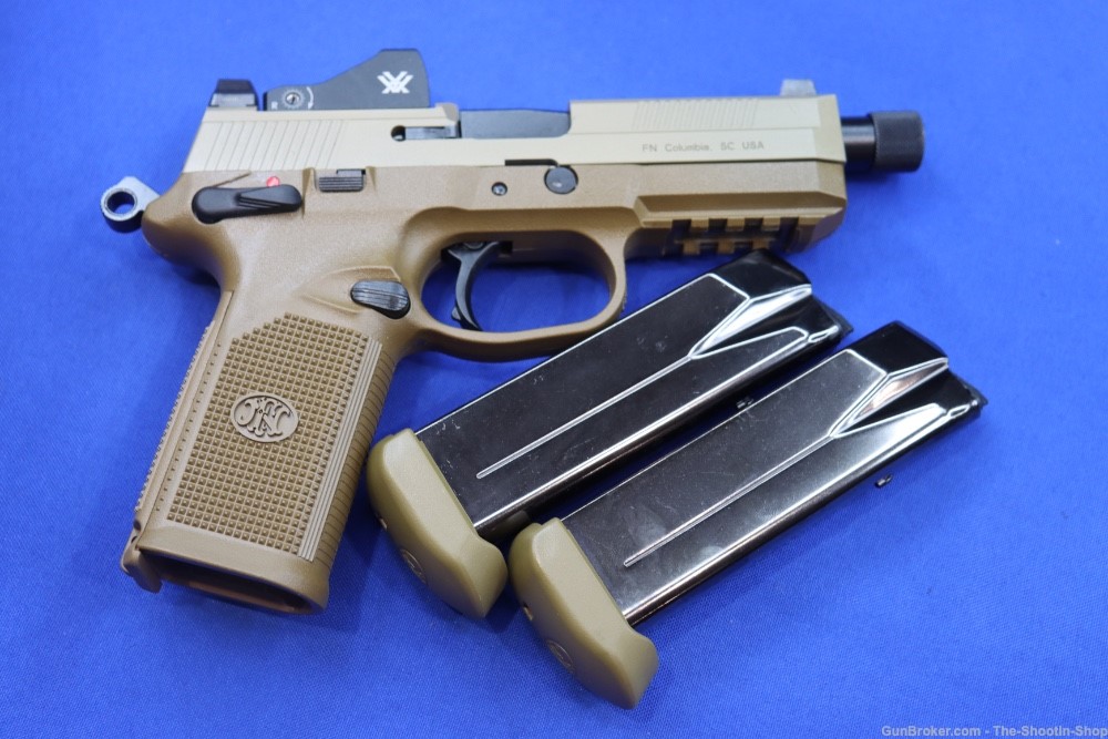 FN FNX45 Tactical Pistol 45ACP THREADED 15RD FDE FNX45T VORTEX VIPER FNX -img-16