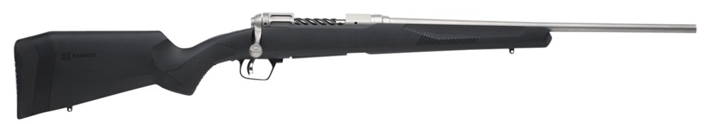 Savage 223 Rem 4+1, 20 Barrel, Stainless, Black Synthetic RH Stock-img-0