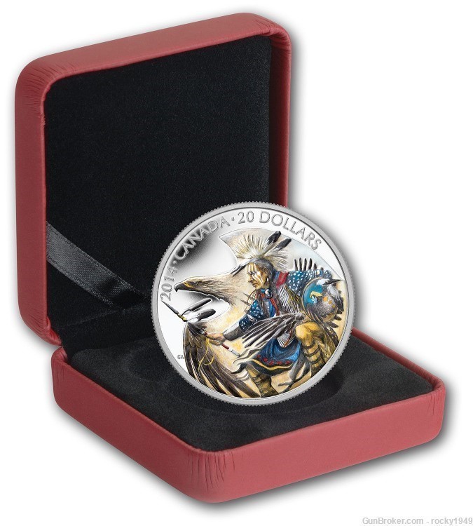 2014 $20 Nanaboozhoo & Thunderbird' Nest 1 oz. Pure Silver Color Proof coin-img-2