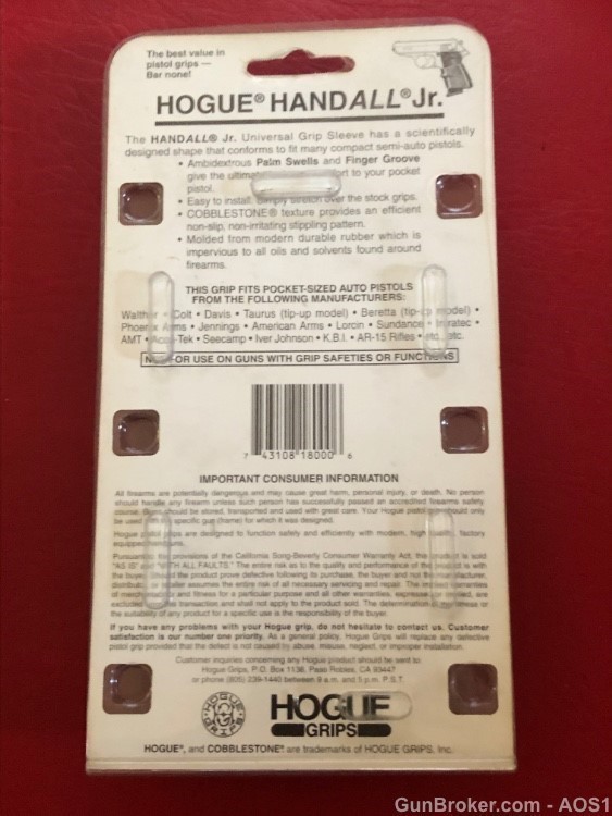 Hogue Handall Jr. Universal Rubber Grip Sleeve Compact Autos 18000-img-2