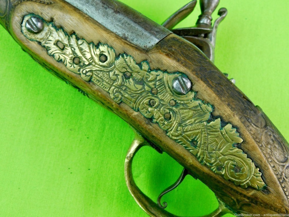 Antique Middle East Turkish Ottoman .65 Flintlock Pistol Handgun Gun-img-8