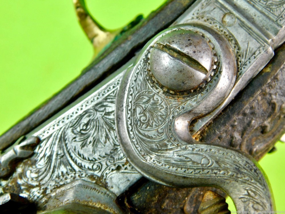 Antique Middle East Turkish Ottoman .65 Flintlock Pistol Handgun Gun-img-25