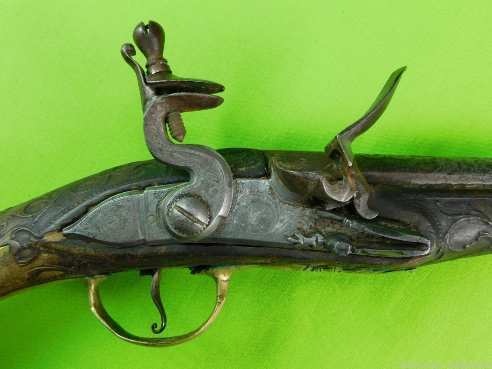 Antique Middle East Turkish Ottoman .65 Flintlock Pistol Handgun Gun-img-4