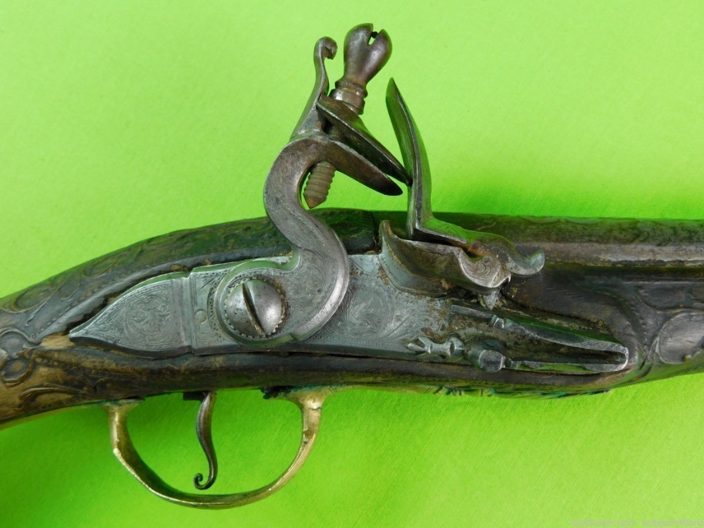 Antique Middle East Turkish Ottoman .65 Flintlock Pistol Handgun Gun-img-2