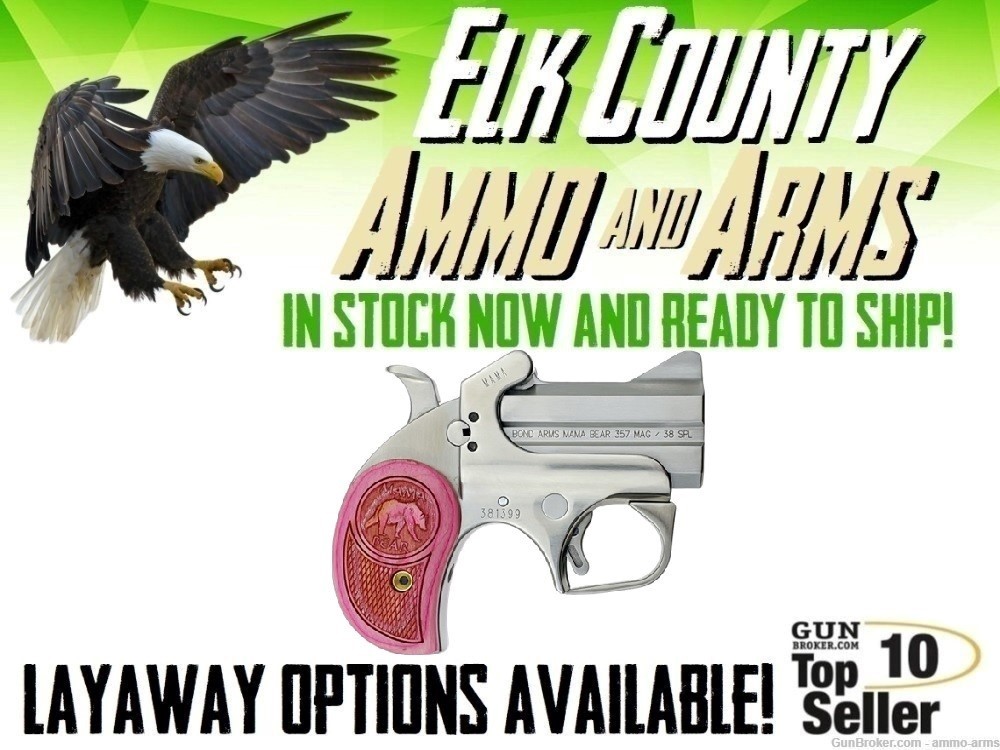 Bond Arms Mama Bear .357 Mag .38 Special 2.5" Stainless / Pink BAMB-img-0