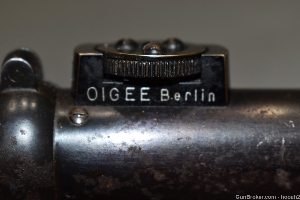 Vintage German OIGEE Berlin Luxor 3X WW1 ERA Rifle Scope W Rings #1 Reticle-img-10