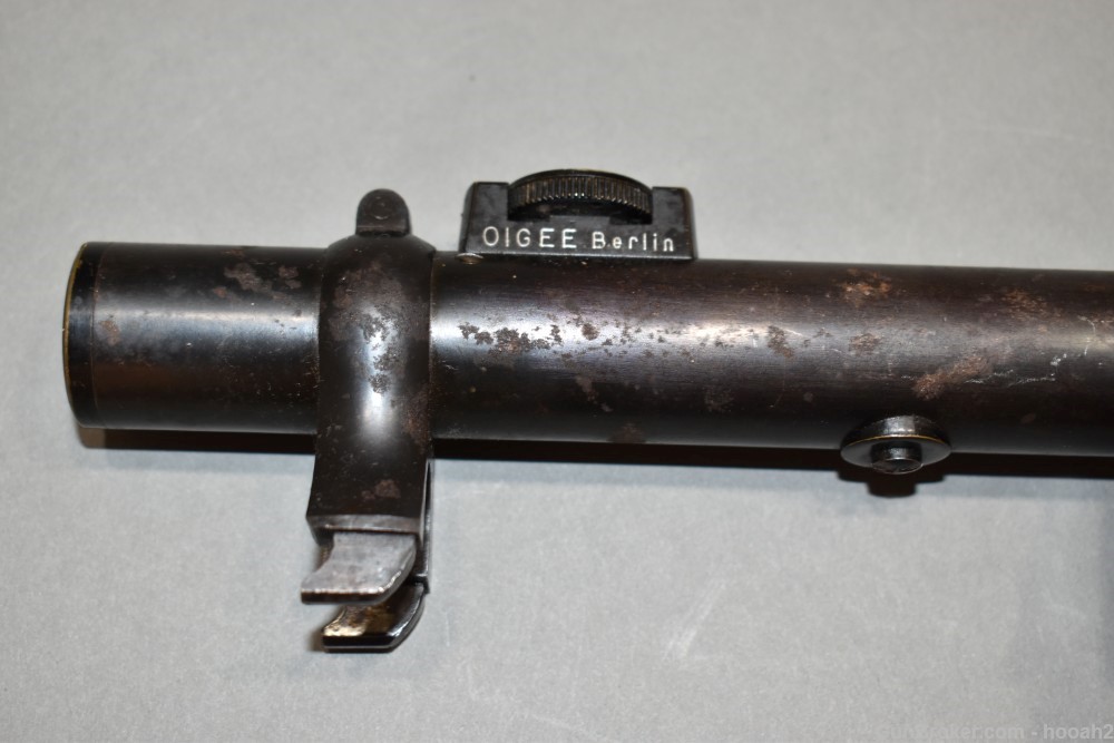 Vintage German OIGEE Berlin Luxor 3X WW1 ERA Rifle Scope W Rings #1 Reticle-img-1