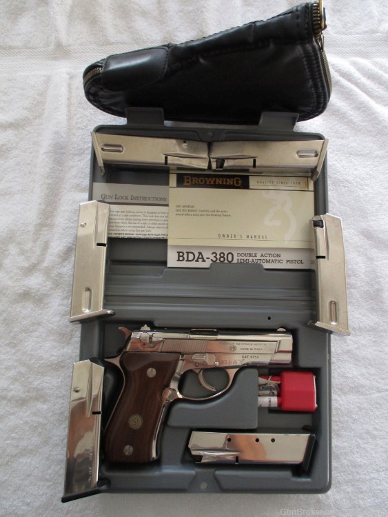 Browning BDA Double Action Nickel Pistol Package, 2003 (Gently Used)-img-0