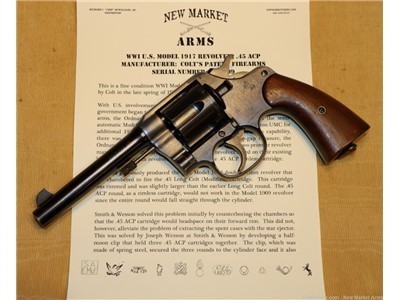 Fine WWI Colt Model 1917 .45 ACP DA Revolver Spring 1918