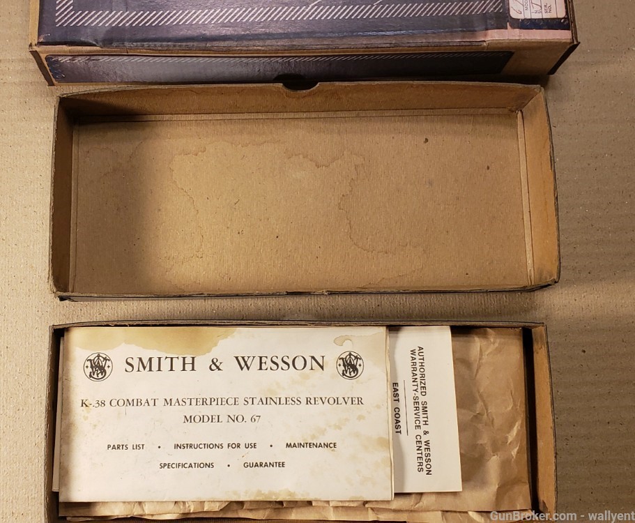 S&W Smith Wesson 38 Combat Masterpiece Revolver Model No.67 Box Manual plus-img-2