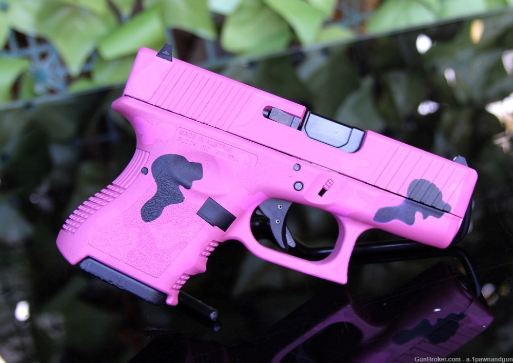 Glock 26/3 9mm Pink Camo  Duracoat Custom-img-1