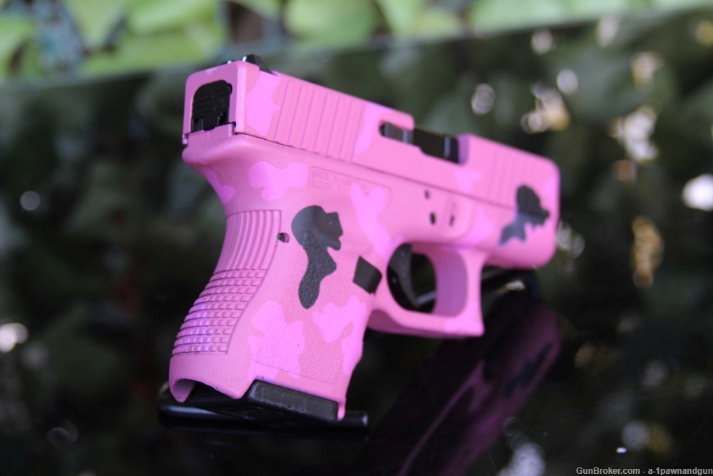 Glock 26/3 9mm Pink Camo  Duracoat Custom-img-5