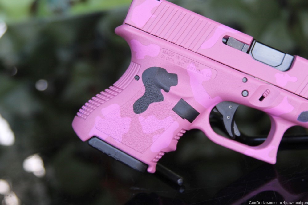 Glock 26/3 9mm Pink Camo  Duracoat Custom-img-2