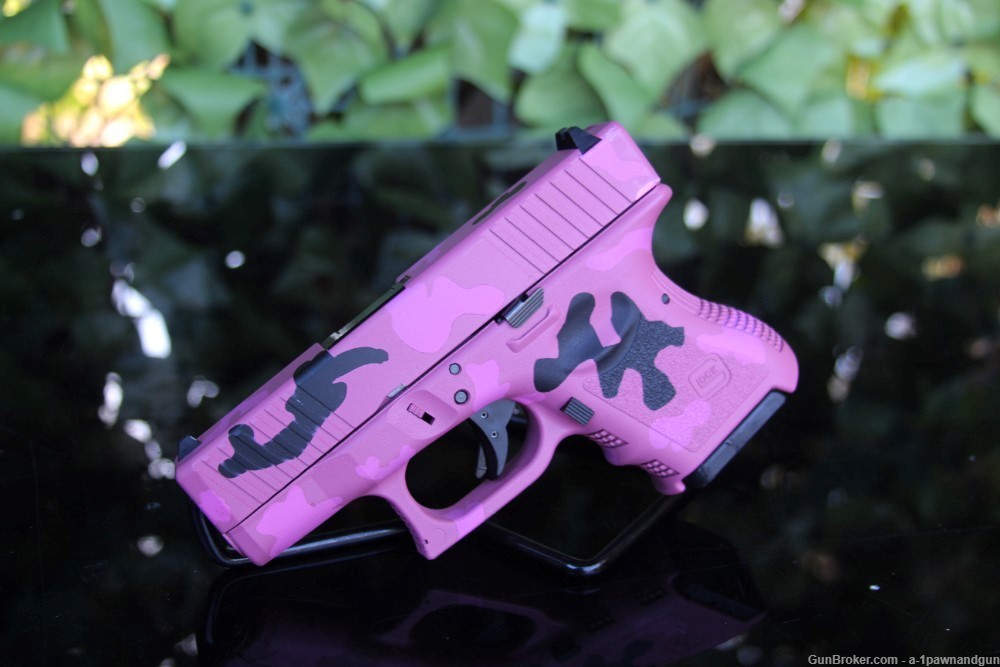 Glock 26/3 9mm Pink Camo  Duracoat Custom-img-8