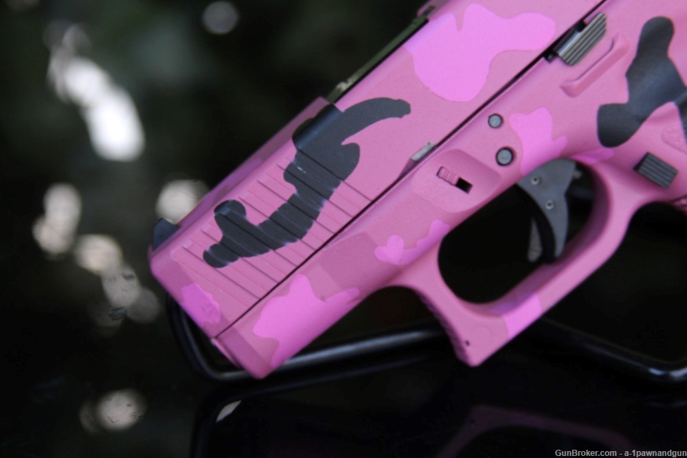 Glock 26/3 9mm Pink Camo  Duracoat Custom-img-9