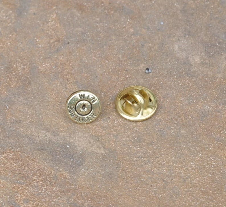 Winchester 9MM Bullet Shell Lapel Pin Custom Made USA-img-0