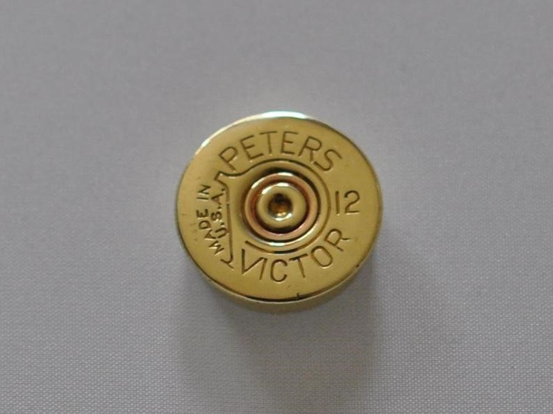 Vintage Peters Victor 12 Gauge Shotgun Shell Lapel Pin Trap Shooting-img-0