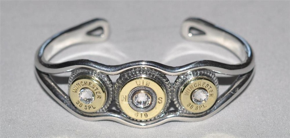Sterling Silver 925 Shotgun Shell Bullet Bracelet Winchester 410 ,38 SPL-img-0