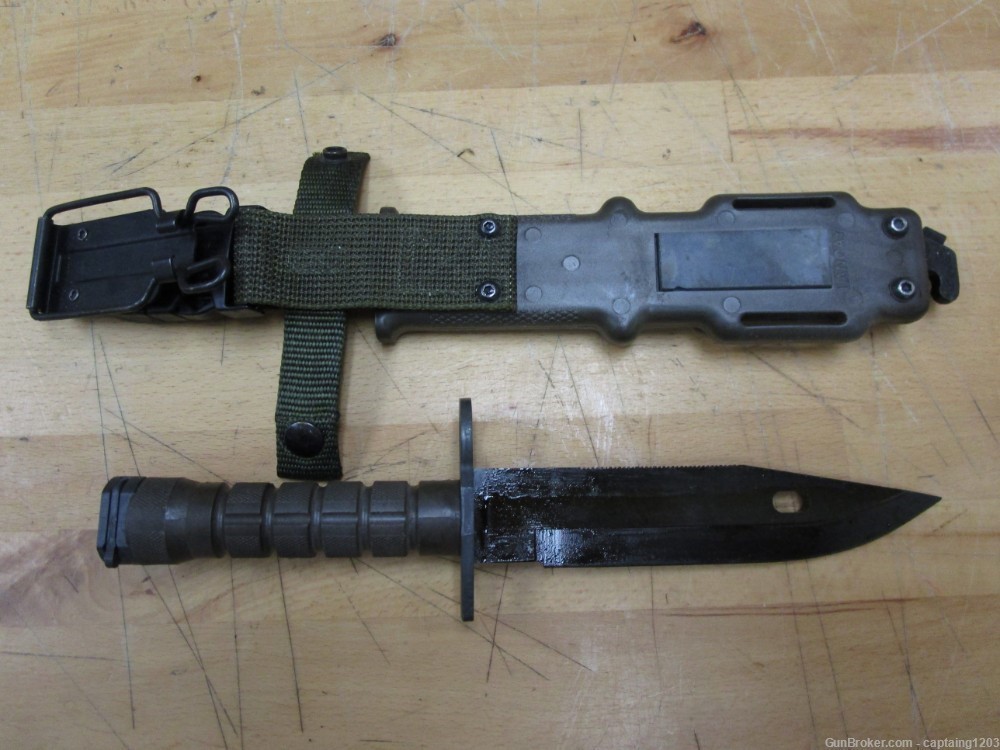 LanCay M9 Military Fixed Blade/Saw Tooth Gray Coated & Sheath-USA-1995-NEW!-img-2