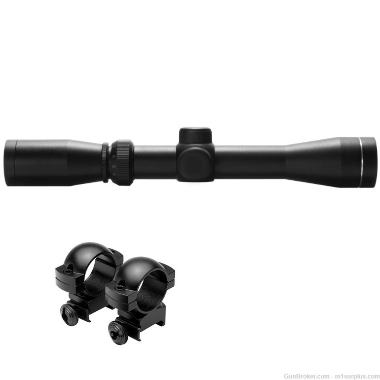 Long Eye Relief 2-7x32 Scope w/ Ring Mounts fits Savage 110 Scout Rifle-img-0