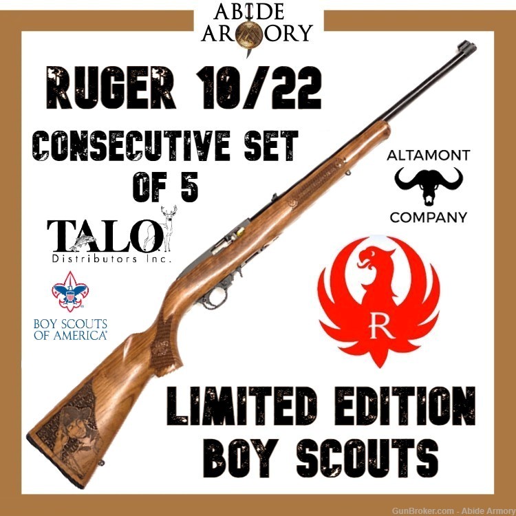 BSOA Troop Special! Ruger 10/22 Boy Scouts Consecutive set of 5 1022 -img-0