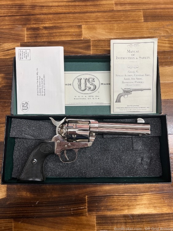 GORGEOUS USFA BRIGHT NICKEL .45 LONG COLT SINGLE ACTION ARMY!-img-8