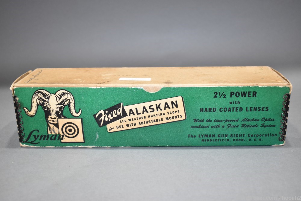 Vintage Lyman Fixed Alaskan All Weather 2.5X Rifle Scope W Box & Papers-img-2