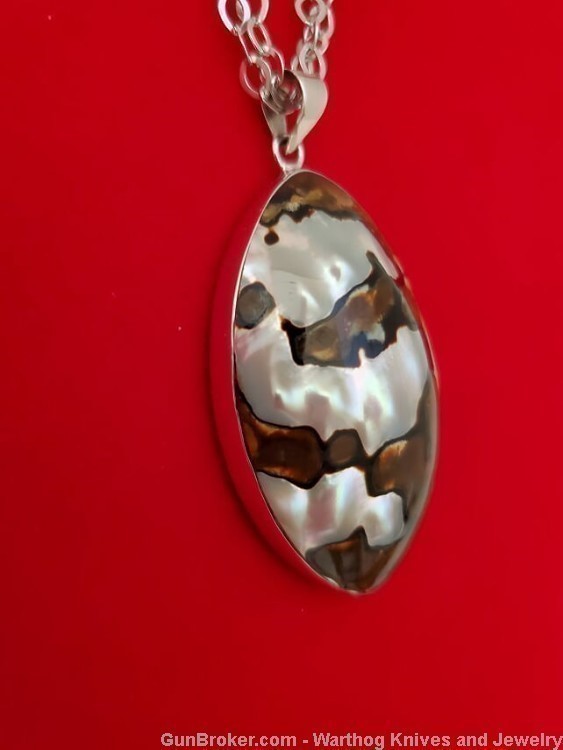 Tiger Pearl set in 925 Sterling Silver Necklace. SS43. UNISEX. *REDUCED*-img-2