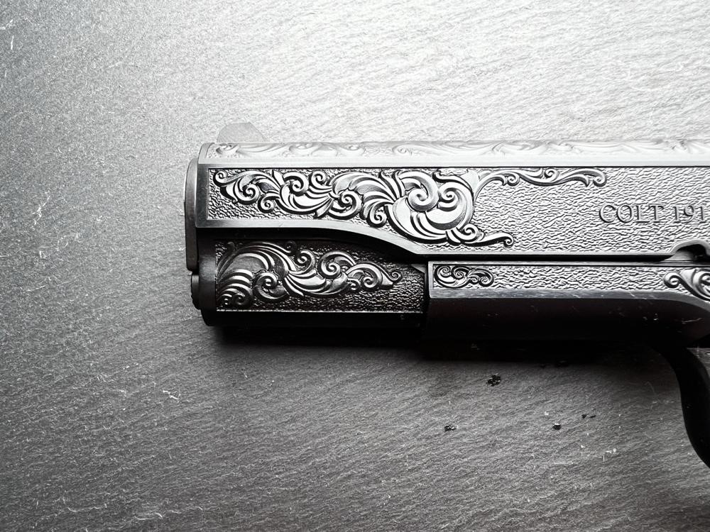 Colt 1911 .45 ACP BLUED Altamont Custom Engraved Scroll -img-1
