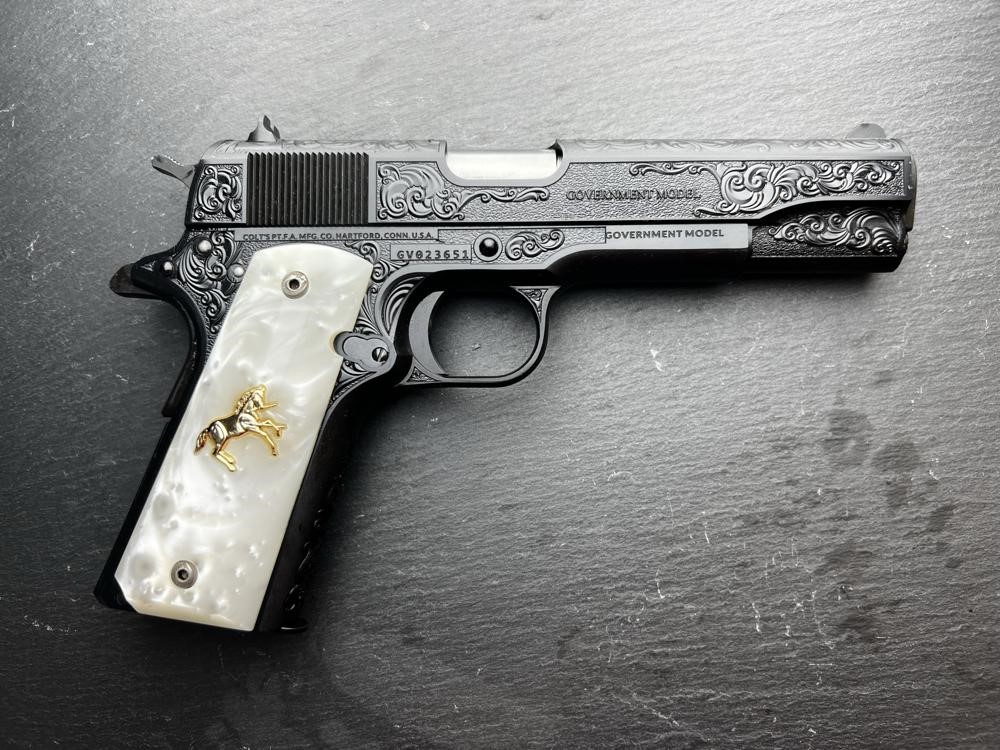 Colt 1911 .45 ACP BLUED Altamont Custom Engraved Scroll -img-7