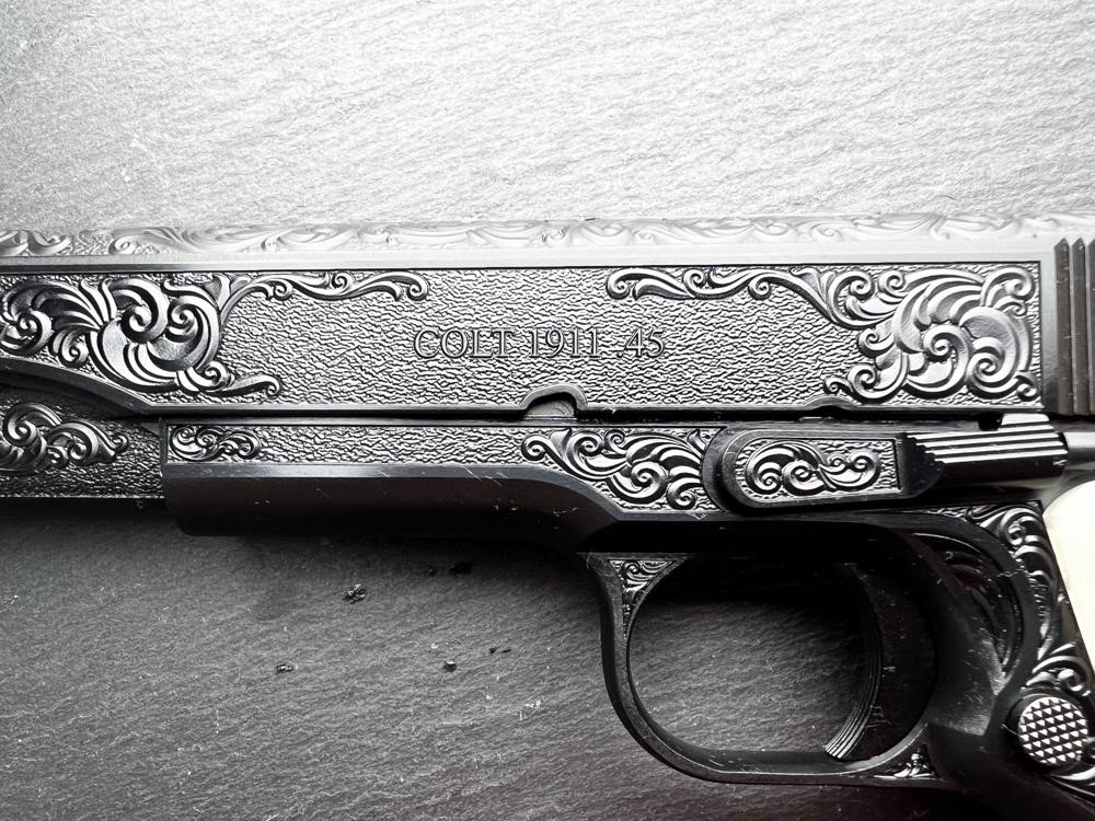 Colt 1911 .45 ACP BLUED Altamont Custom Engraved Scroll -img-2