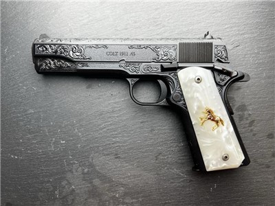 Colt 1911 .45 ACP BLUED Altamont Custom Engraved Scroll 
