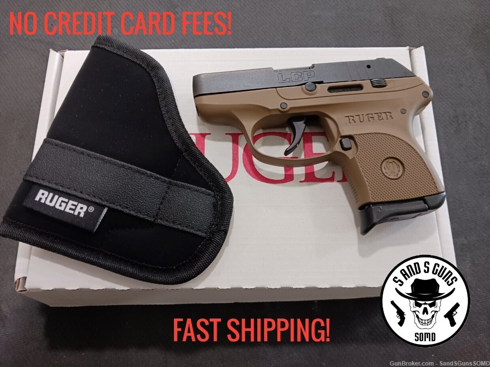 RUGER LCP 380 ACP 2.75" FDE 6-RD SEMI AUTO PISTOL NEW!-img-0