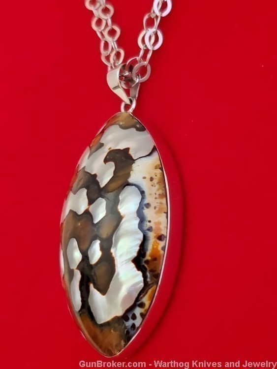 Tiger Pearl set in 925 Sterling Silver Necklace. SS44. UNISEX. *REDUCED*-img-3