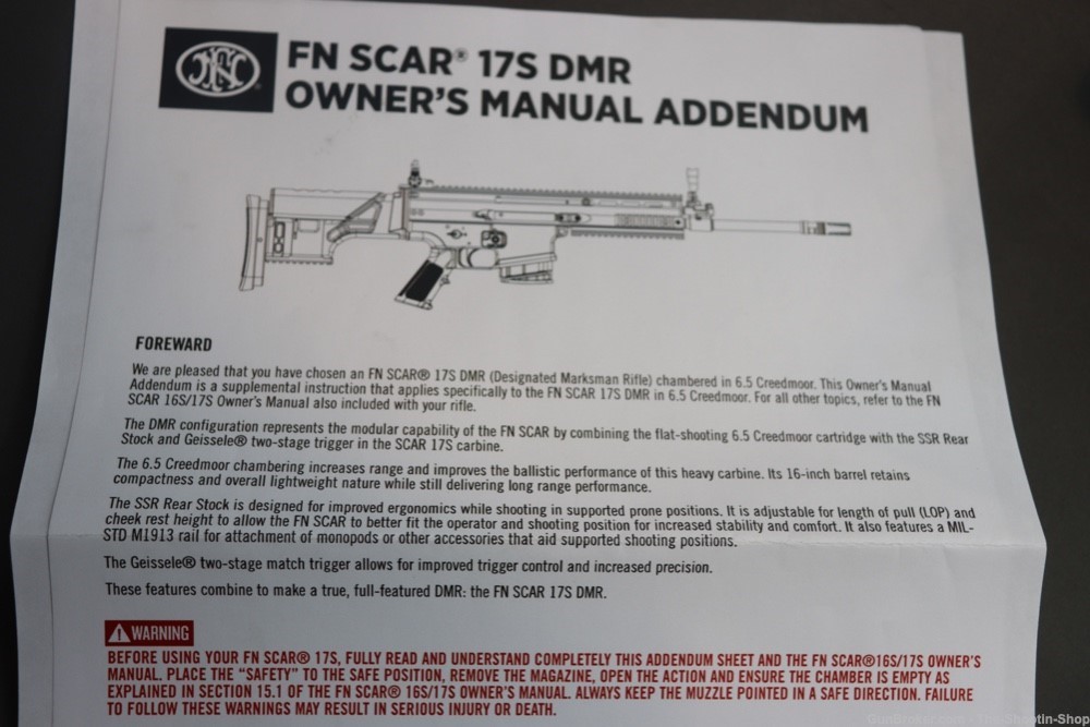 FN Model SCAR 17S DMR Rifle 16" NRCH 6.5 CREEDMOOR FNH GEISSELE Trigger SA-img-26