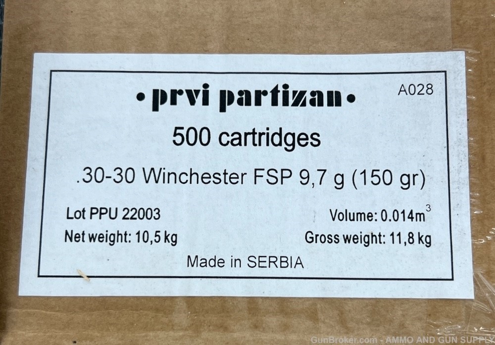 PRVI PARTIZAN 30-30 WINCHESTER 150 GR - 500 ROUNDS 25 BOXES - PREMIUM AMMO-img-6