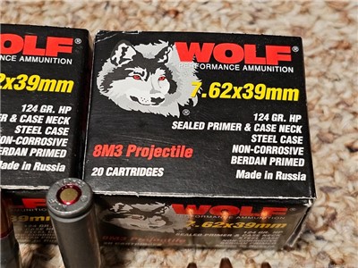 RARE WOLF 8M3 7.62x39! Collectible and Scarce Ammunition! 250 rounds!
