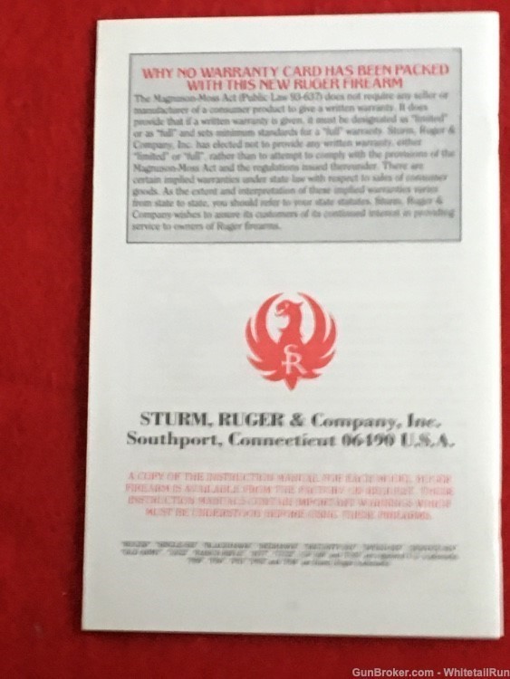 RUGER OEM FACTORY P-SERIES DOUBLE ACTION ONLY MODELS INSTRUCTION MANUAL-EUC-img-2