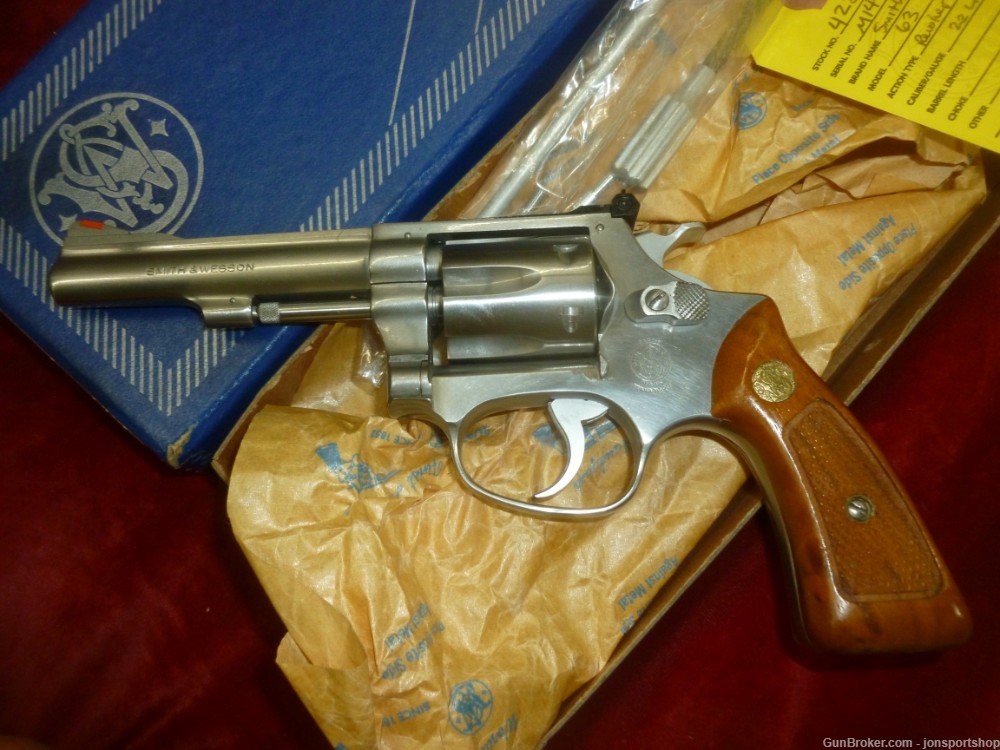 S&W Model 63 Stainless Steel - Revolvers at GunBroker.com : 1034128854