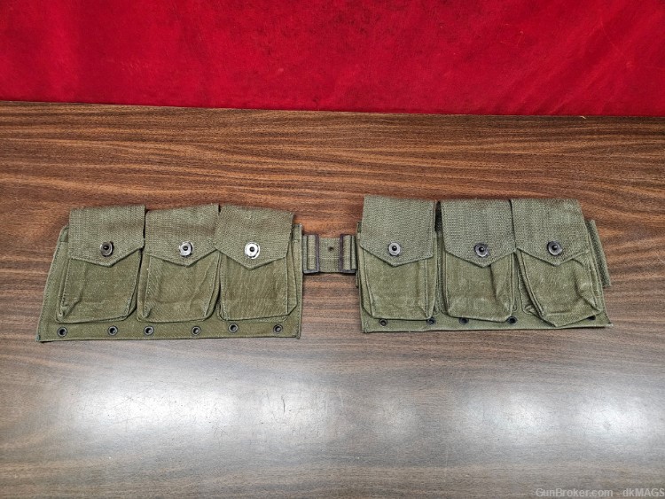Six WWII Era Double Mag Pouches for Browning BAR Magazines-img-0
