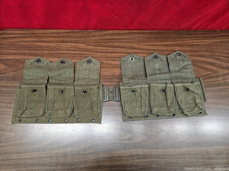 Six WWII Era Double Mag Pouches for Browning BAR Magazines-img-2