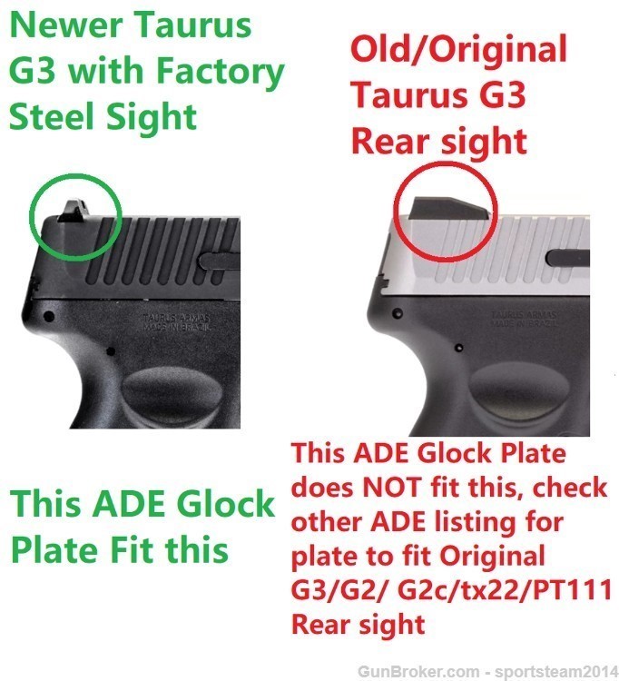 SD1 Optic Mount Plate for ALL Glock, Taurus G3C/G3,CANIK TP9 SA fit Red Dot-img-1